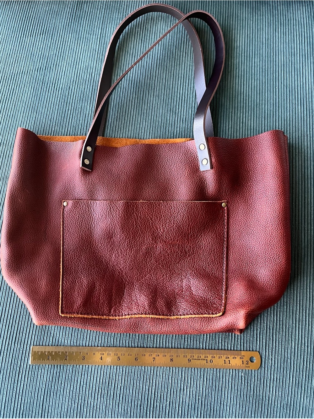 New Portland Leather Goods Tote Professional Bag Laptop Shoulder Work Burgundy